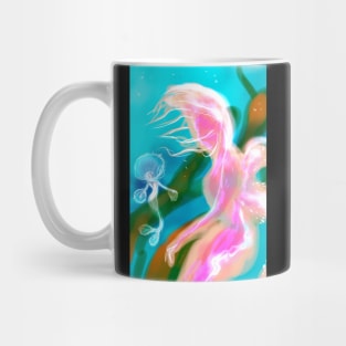 Mermaids lions mane nudibranch mermay undersea fantasy art mermaid pretty Mug